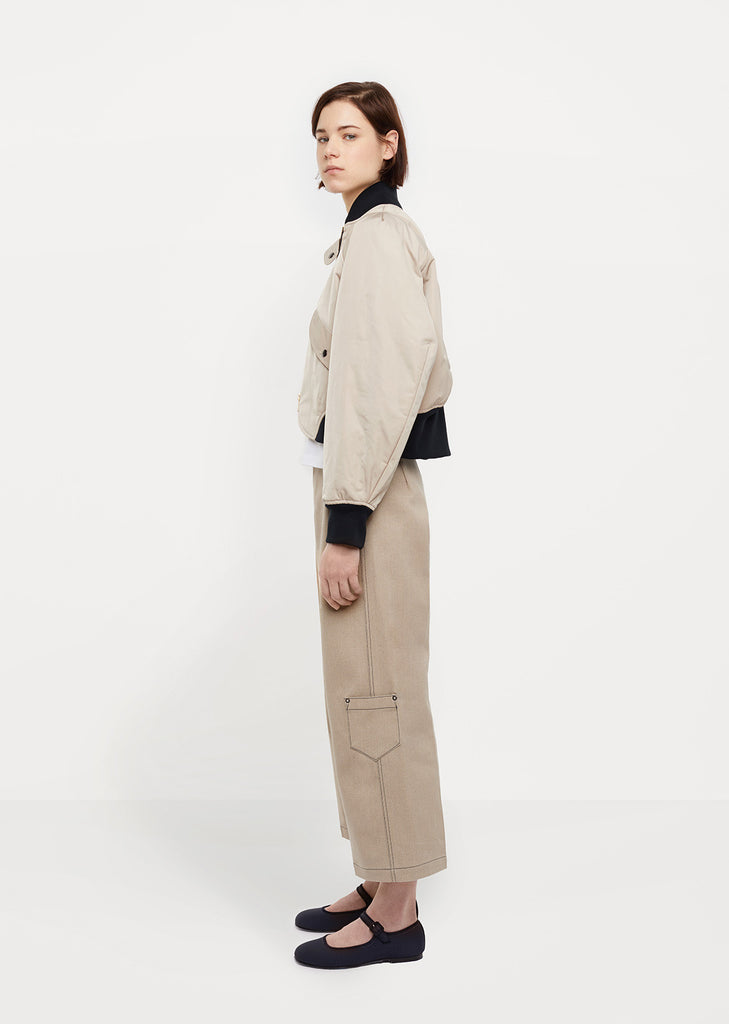 Cropped Flight Bomber Jacket
