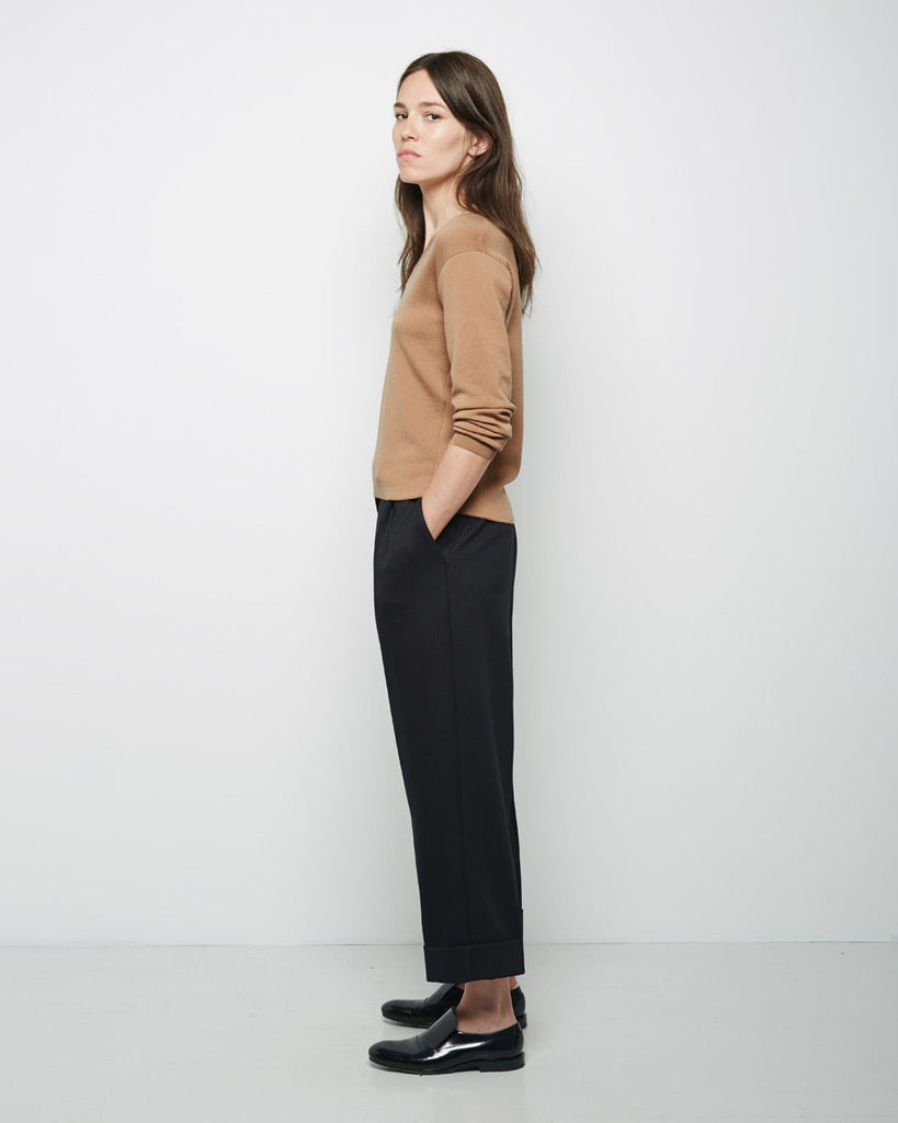 Gathered Sleeve V-Neck