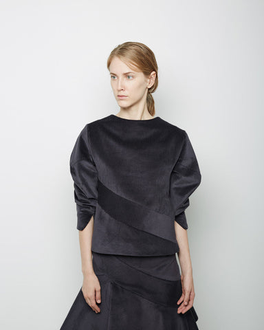 Reverse Sleeve Corduroy Top
