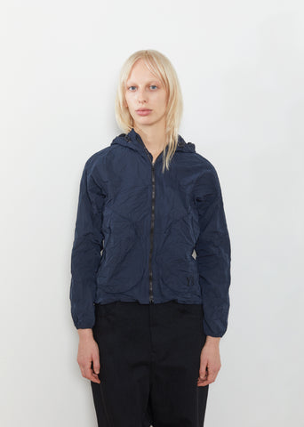Water Repellent Wrinkled Hooded Jacket
