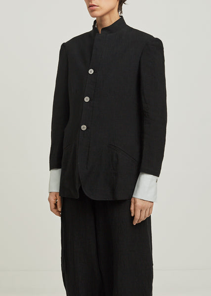 60 Sulfurated Stand Collar Jacket by Yohji Yamamoto- La Garçonne