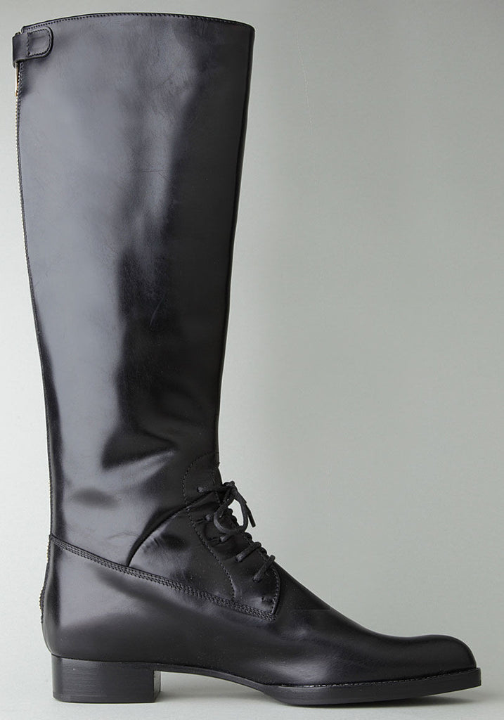 Lace-Up Back-Zip Boot