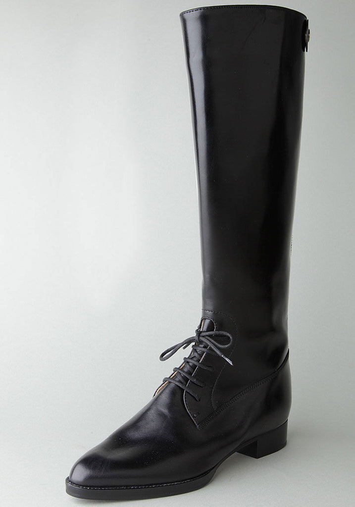 Lace-Up Back-Zip Boot
