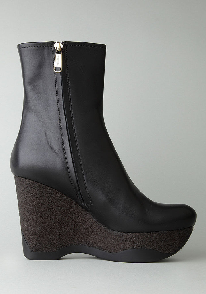 Leather Ankle Platform Wedge