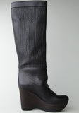 Pebble Leather Wedge Boot