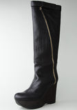 Pebble Leather Wedge Boot
