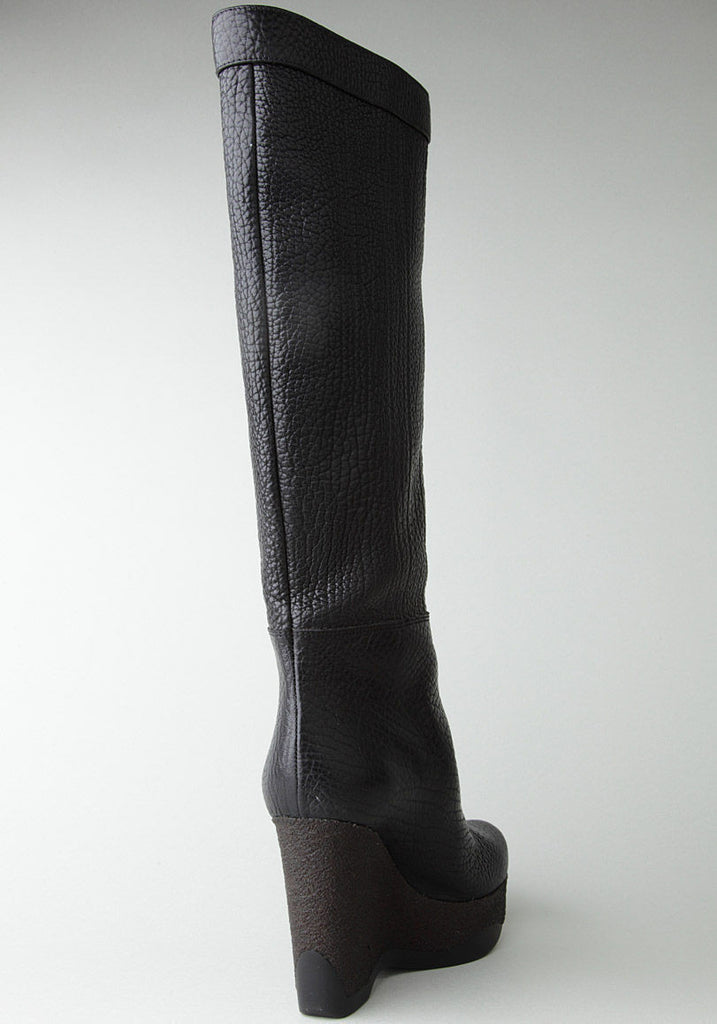 Pebble Leather Wedge Boot