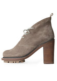 Suede High Heel Lace-Up Ankle Boot