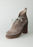 Suede High Heel Lace-Up Ankle Boot