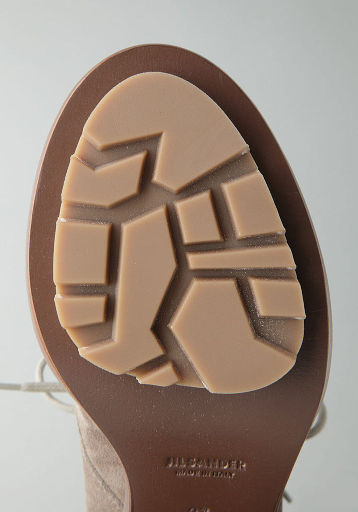 Suede High Heel Lace-Up Ankle Boot