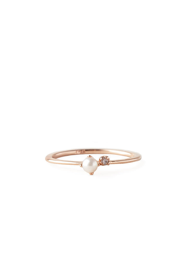 Ring w/ Pearl & Diamond