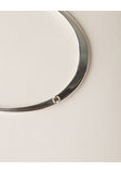 Silver Oval Bangle with Cognac Diamond