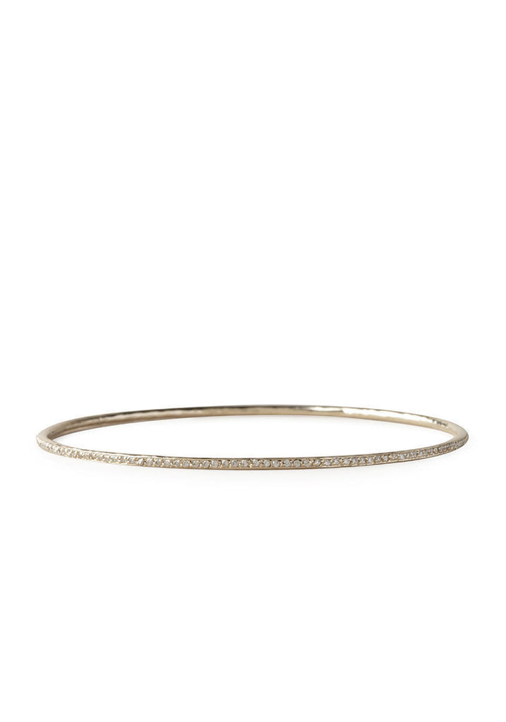 White Gold Bangle with Diamonds