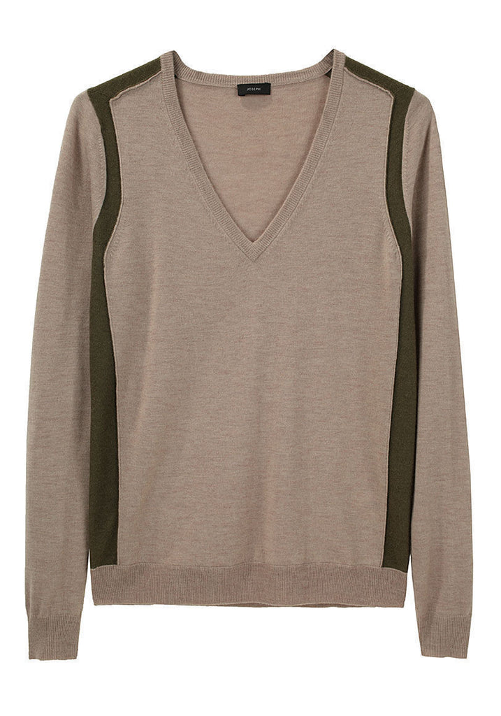 Contrast V-Neck Sweater