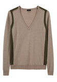 Contrast V-Neck Sweater