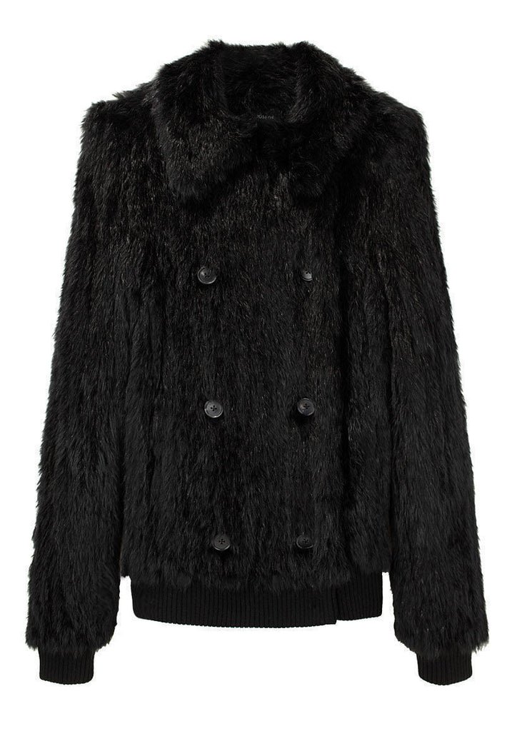 Knitted Rabbit Fur Coat