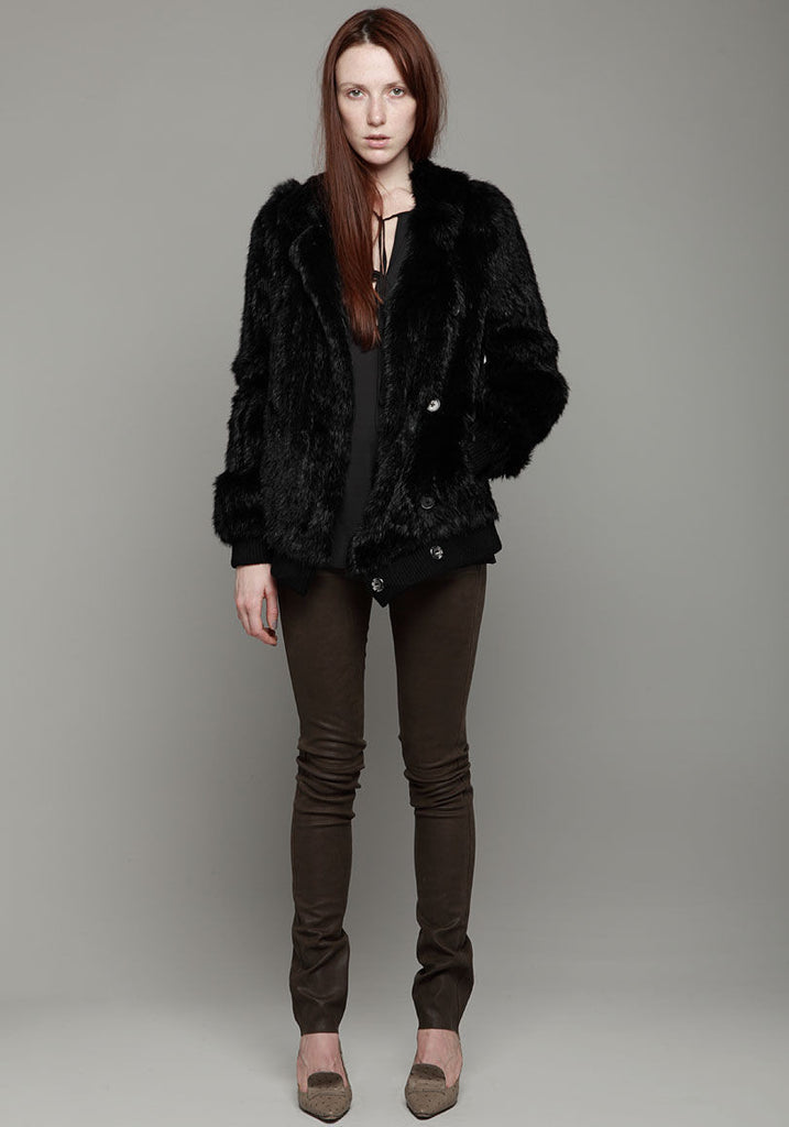 Knitted Rabbit Fur Coat