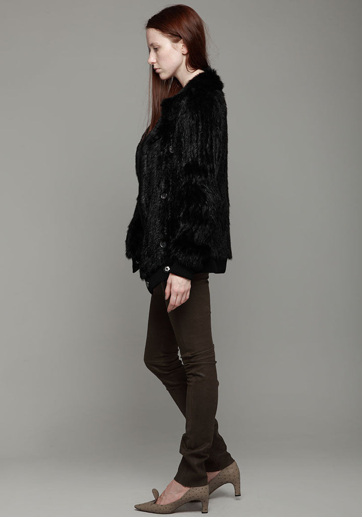 Knitted Rabbit Fur Coat