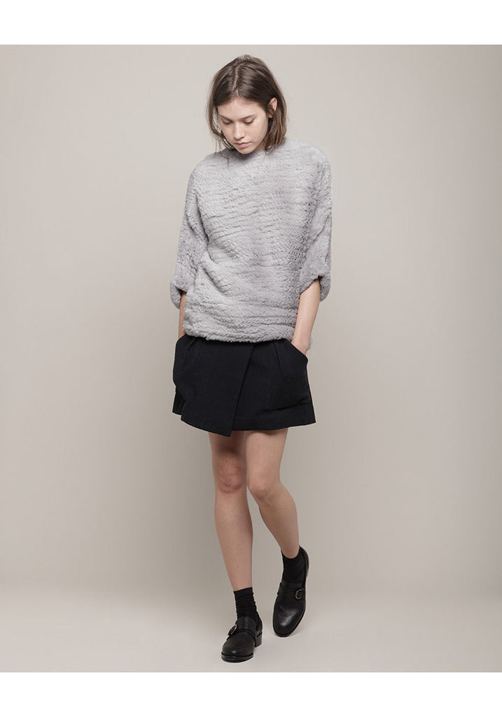 Knitted Rabbit Fur Sweater