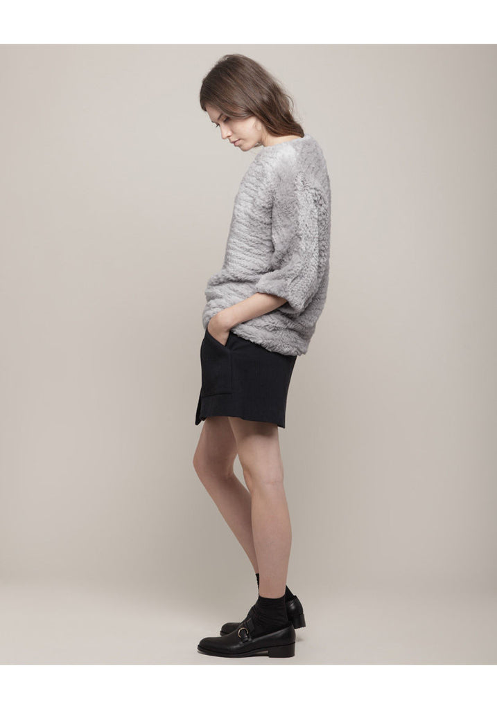 Knitted Rabbit Fur Sweater