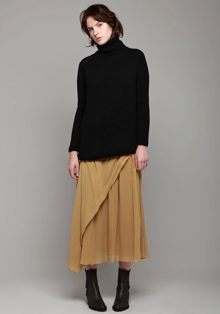 Luxury Camel Roll Neck Sweater