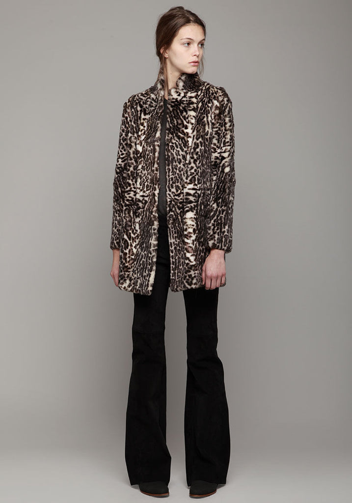 Printed Rabbit Fur Coat