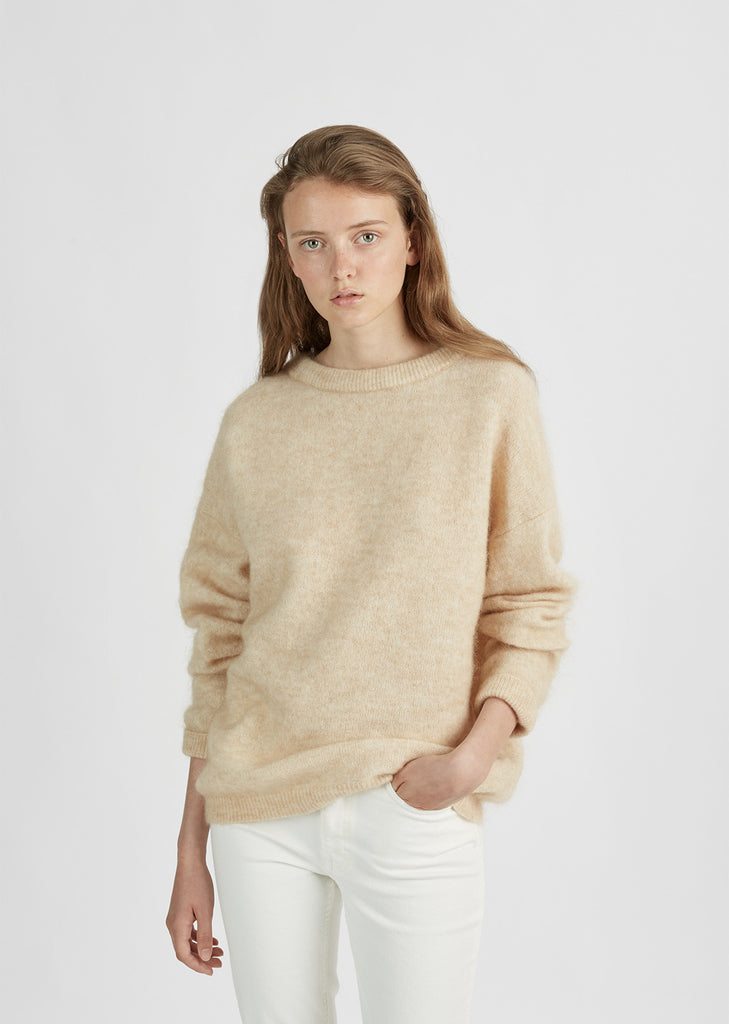 Dramatic Mohair Crewneck Pullover