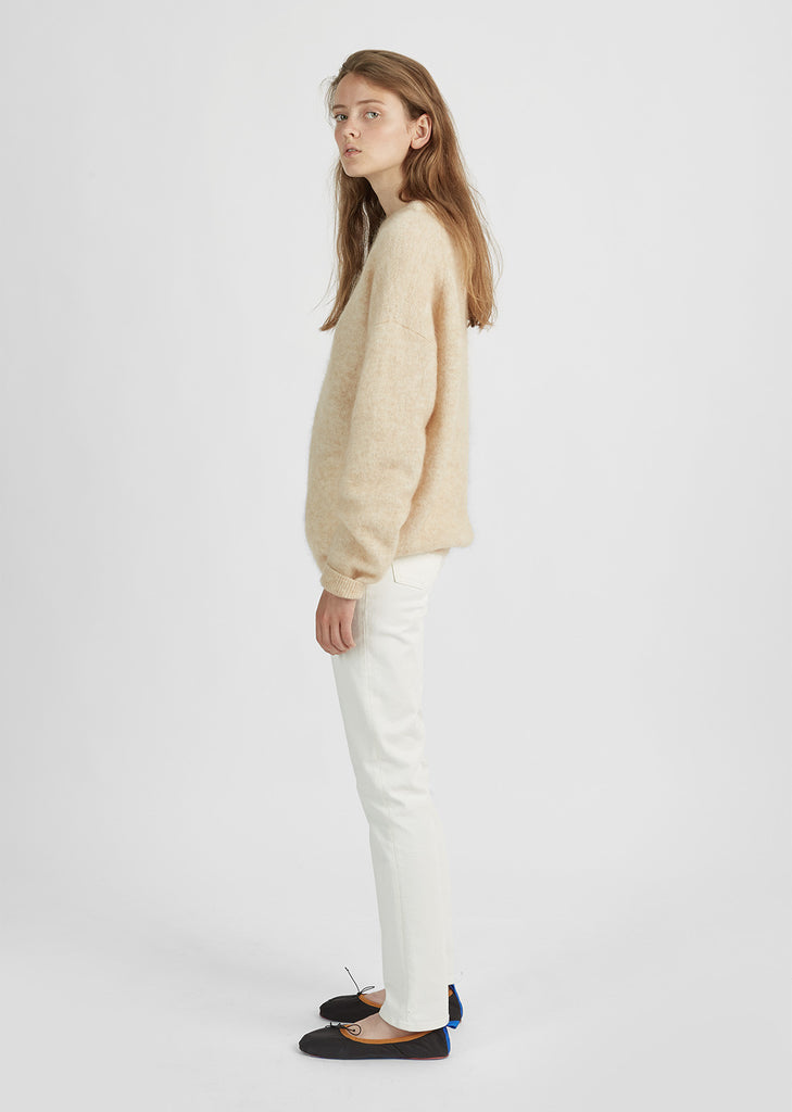 Dramatic Mohair Crewneck Pullover