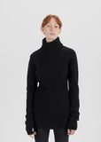 Wool Cashmere Ribbed Turtleneck