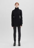 Wool Cashmere Ribbed Turtleneck