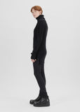 Wool Cashmere Ribbed Turtleneck