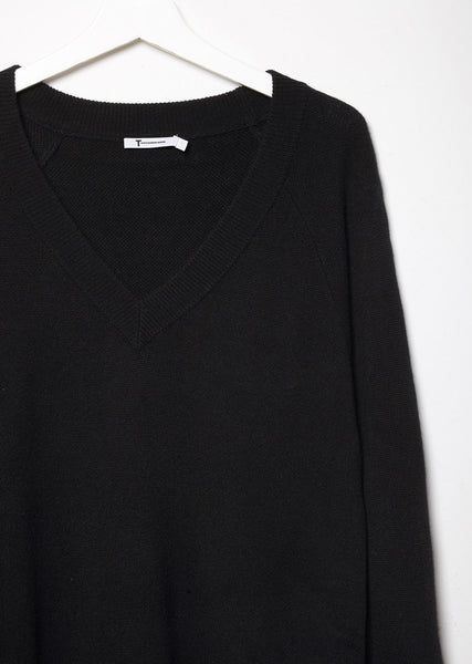 ★CPGN STUDIO_COMPAGNO★ Cheese Club V-neck Knit Black Frame Chunky Wool-Cashmere V-Neck Sweater | Saks Fifth Avenue