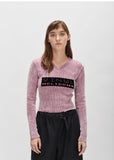 Vinyl Meltdown Jacquard V-Neck Sweater
