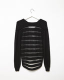 Sheer Stripe Cashmere Cardigan
