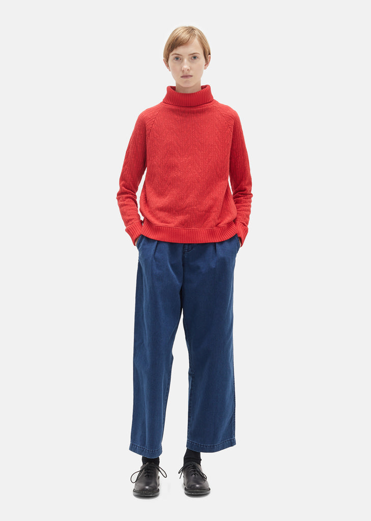 Rope Jacquard Turtleneck Sweater