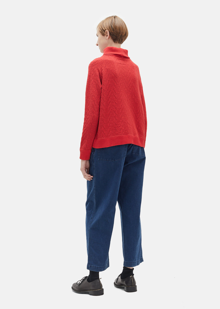 Rope Jacquard Turtleneck Sweater