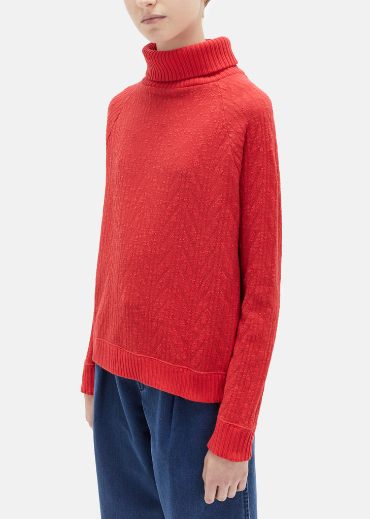 Rope Jacquard Turtleneck Sweater