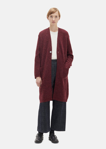 Wood Grain Mohair Long Cardigan