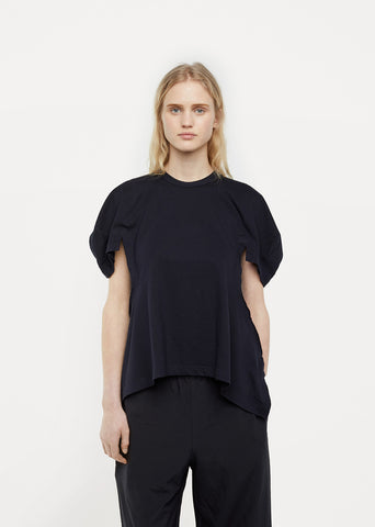 Cotton Jersey Cap Sleeve Peplum Top
