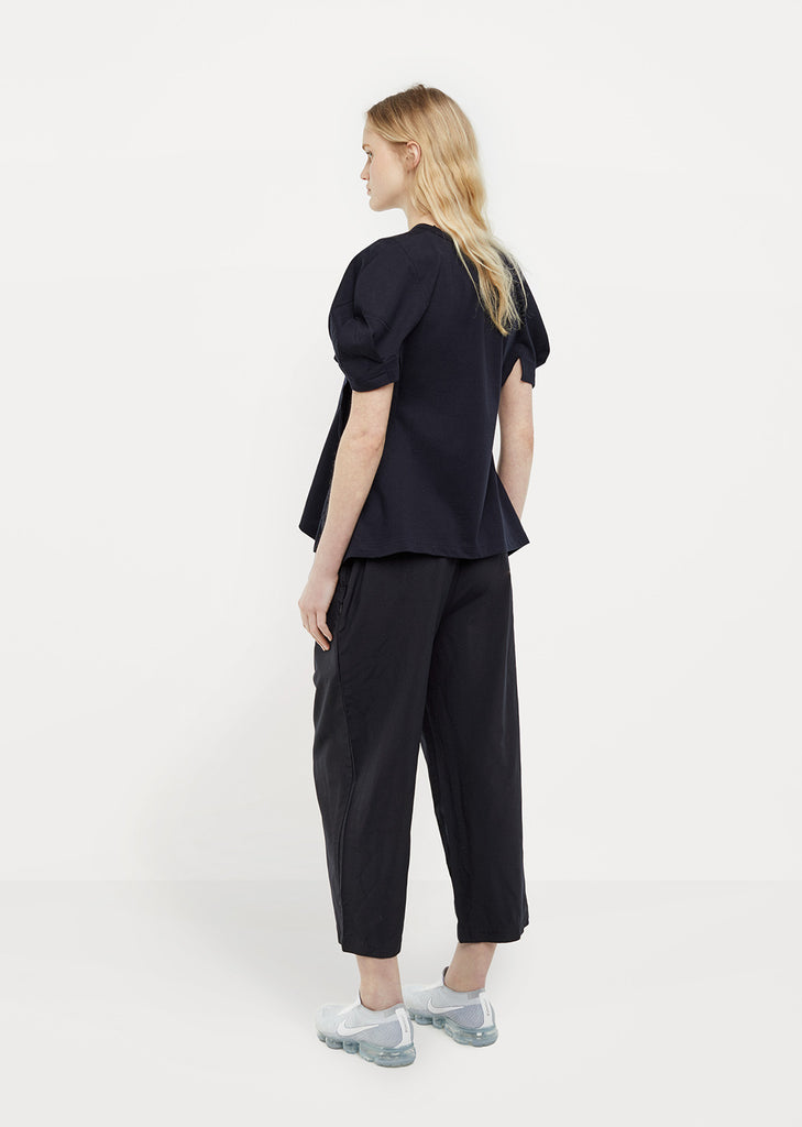 Cotton Jersey Cap Sleeve Peplum Top