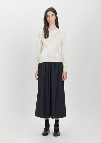 Wool Stripe Drawstring Pants
