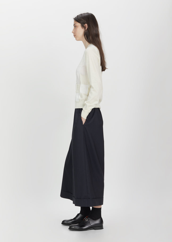 Wool Stripe Drawstring Pants