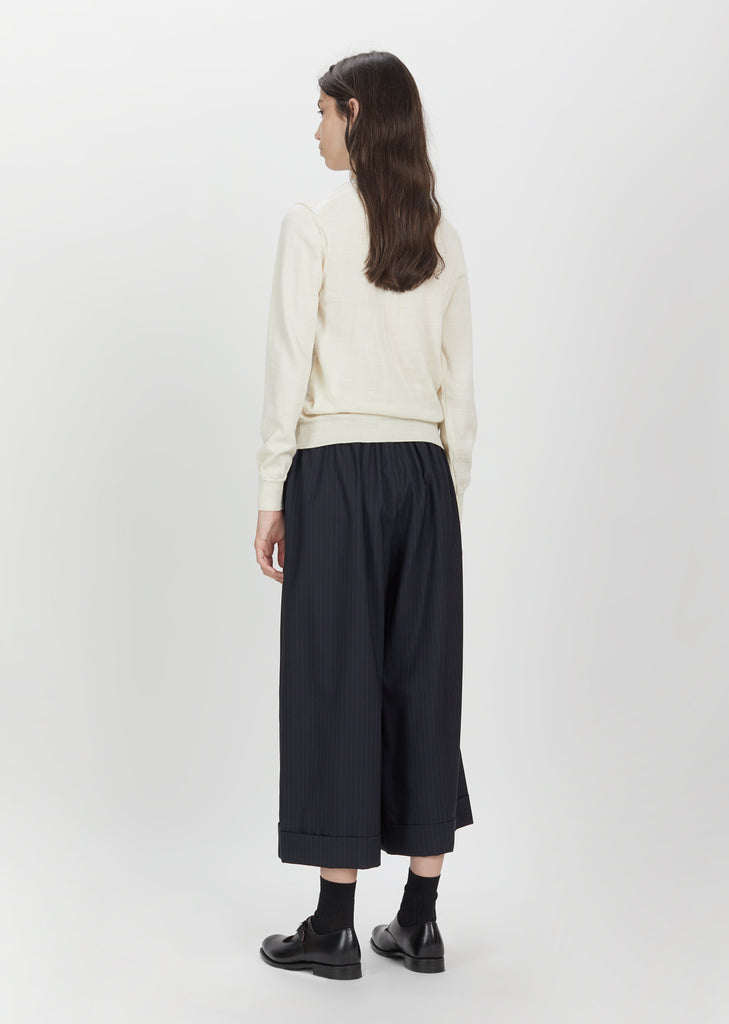 Wool Stripe Drawstring Pants