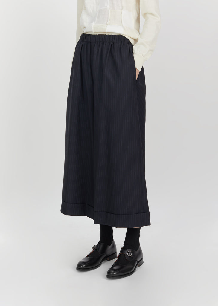 Wool Stripe Drawstring Pants