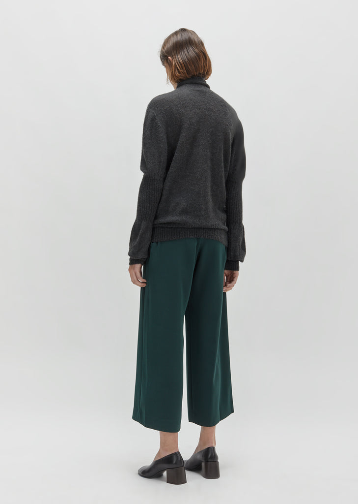 Mohair Blend High Neck Puff Sleeve Sweater