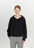 Shetland Wool Large V-Neck Sweater