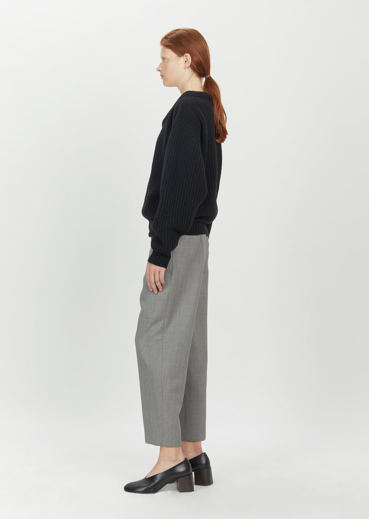 Shetland Wool Large V-Neck Sweater