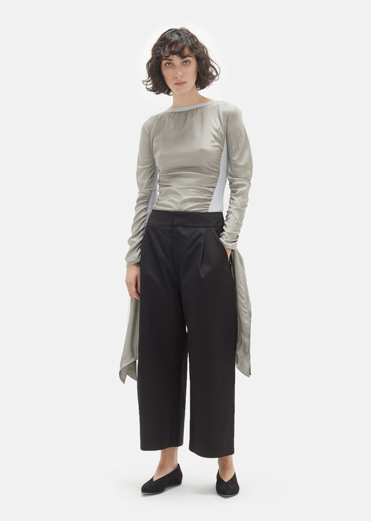 Gathered Silk Crepe Sweater