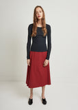 Wrap Over Cotton Poplin Skirt