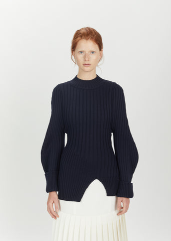 Balloon Sleeve Wool Sweater